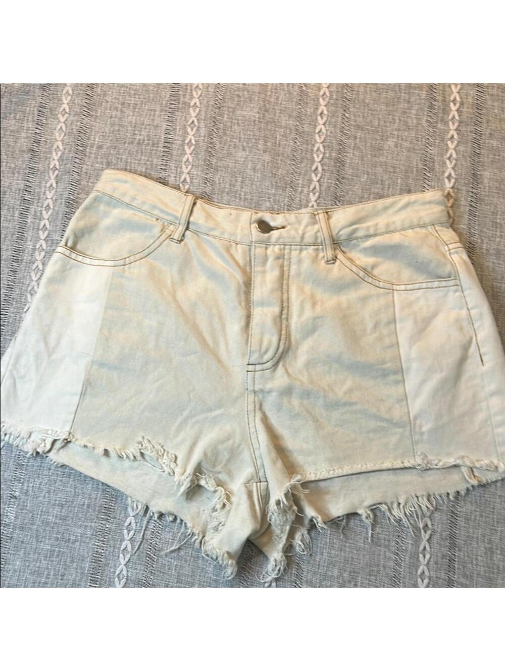 Tribe High Waist Distressed Denim Shorts